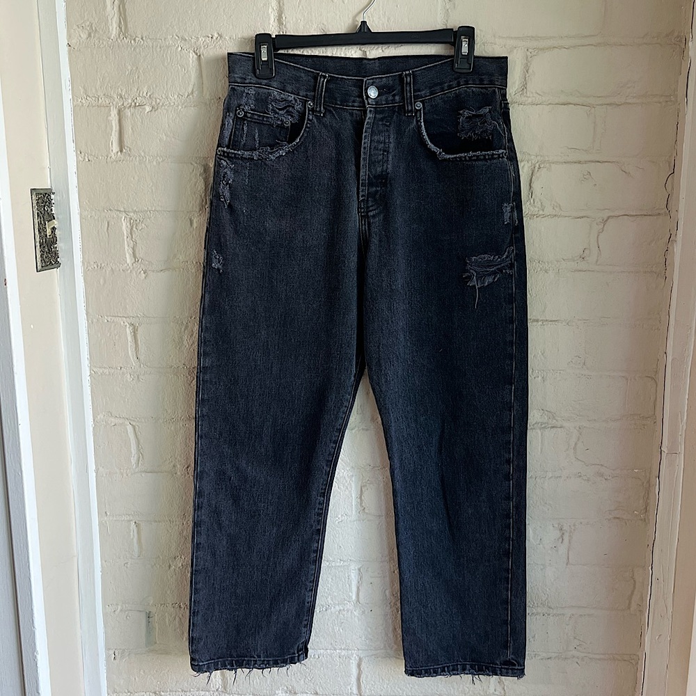 Carmar size 26 button up black boyfriend jeans denim boho